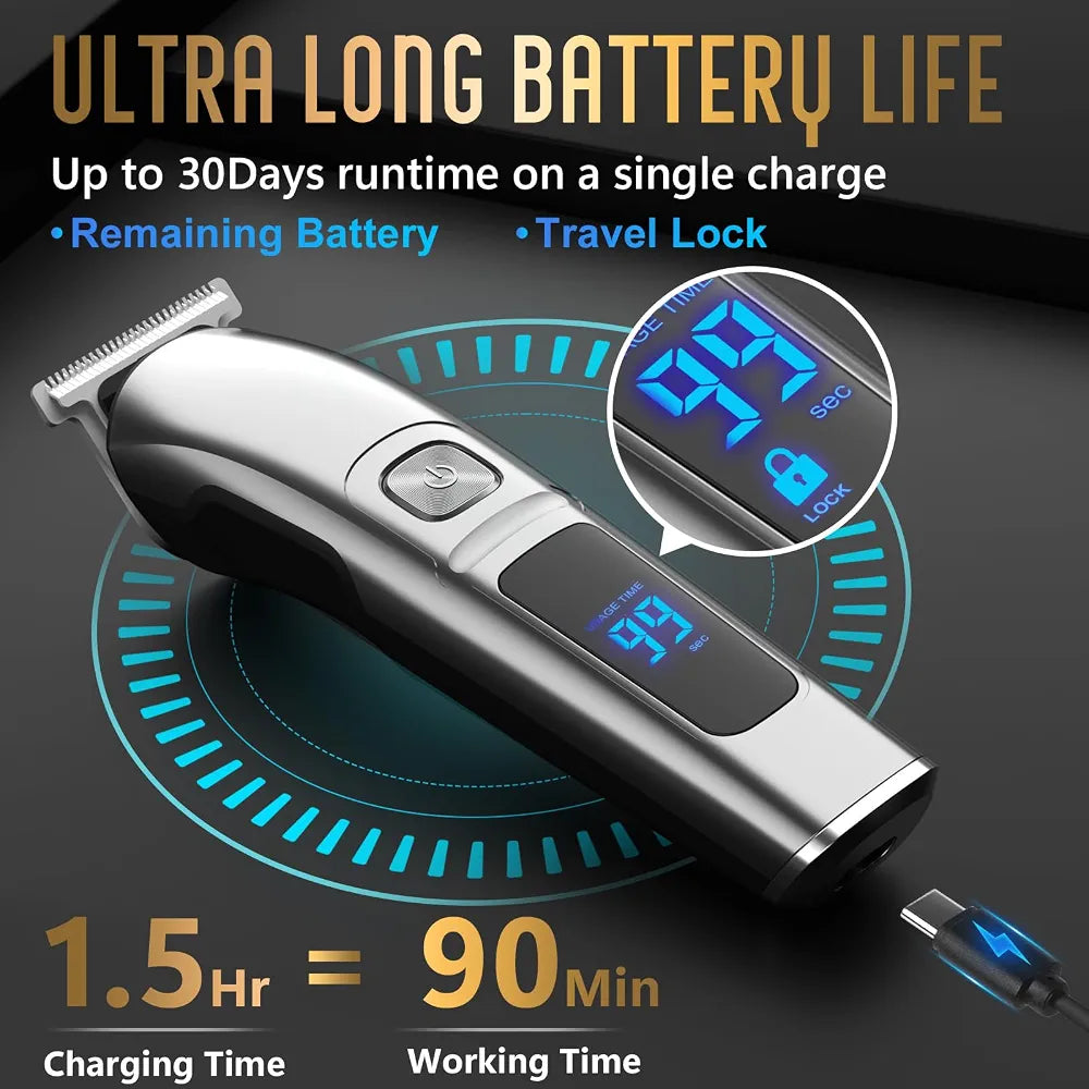 Ufree 5-in-1 Waterproof Cordless Grooming Kit: Electric Beard Trimmer, Hair Clipper, and Body Shaver for Men