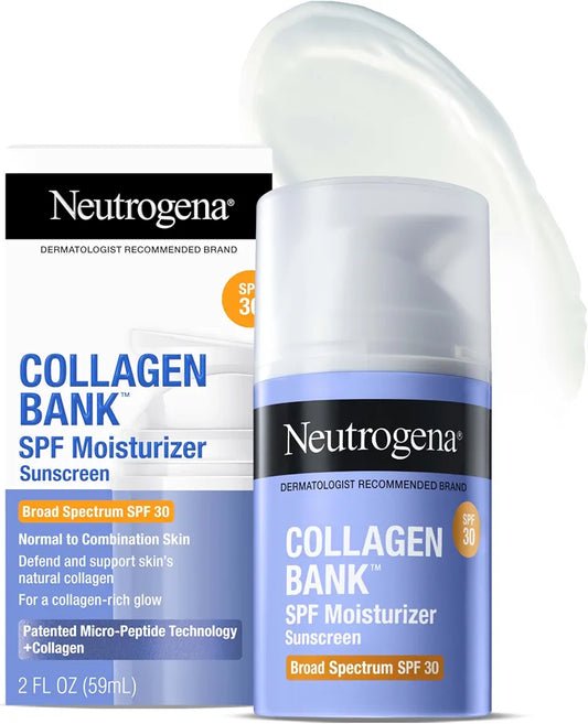 Neutrogena Collagen Bank SPF 30 Anti-Aging Face Cream with Micro-Peptides and Travel Size Hydro Boost Hydrating Gel Cleanser