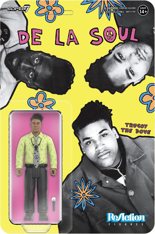 Super7 Reaction Figure De La Soul David Trugoy the Dove Jolicoeur (Me, Myself & I) - 3.75" De La Soul Action Figure with Accessory - Hip Hop Collectibles and Retro Toys