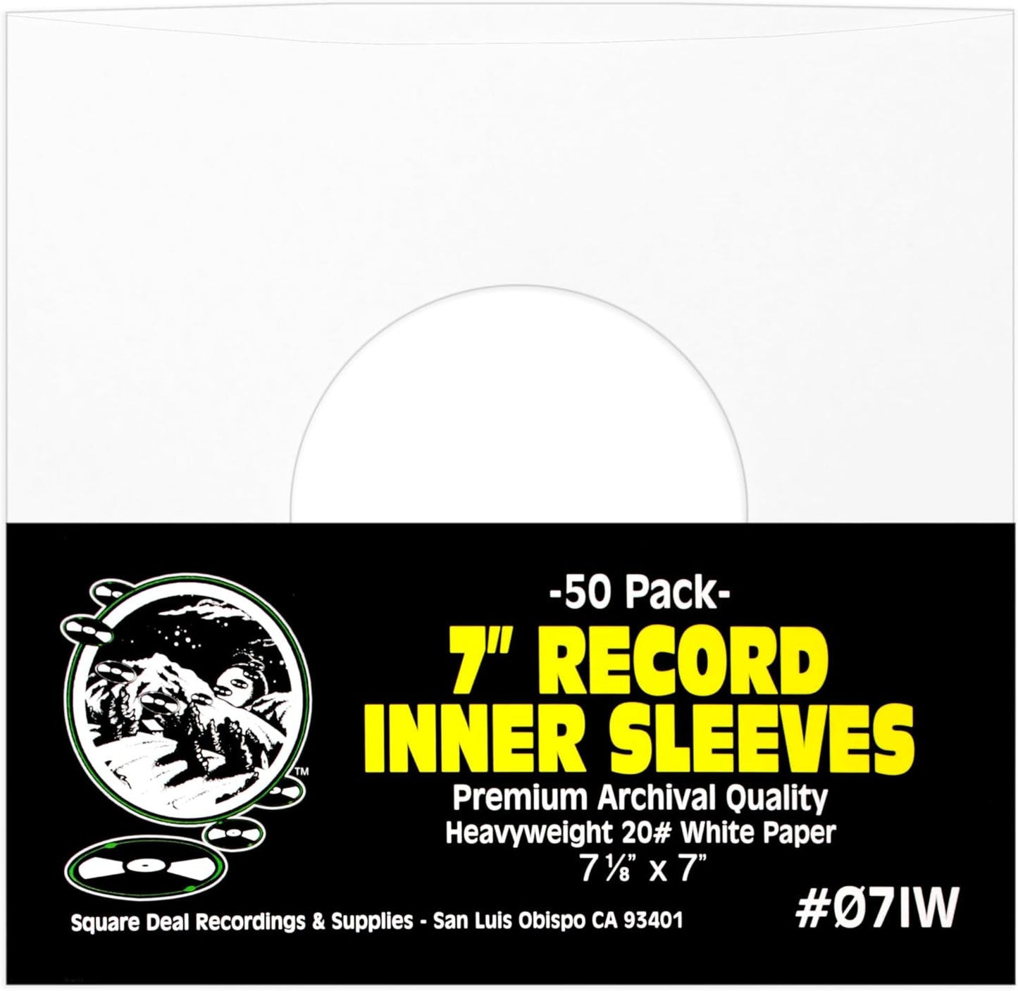 (500) Archival Quality Acid-Free Heavyweight Paper Inner Sleeves for 7 Inch Vinyl Records #07IW