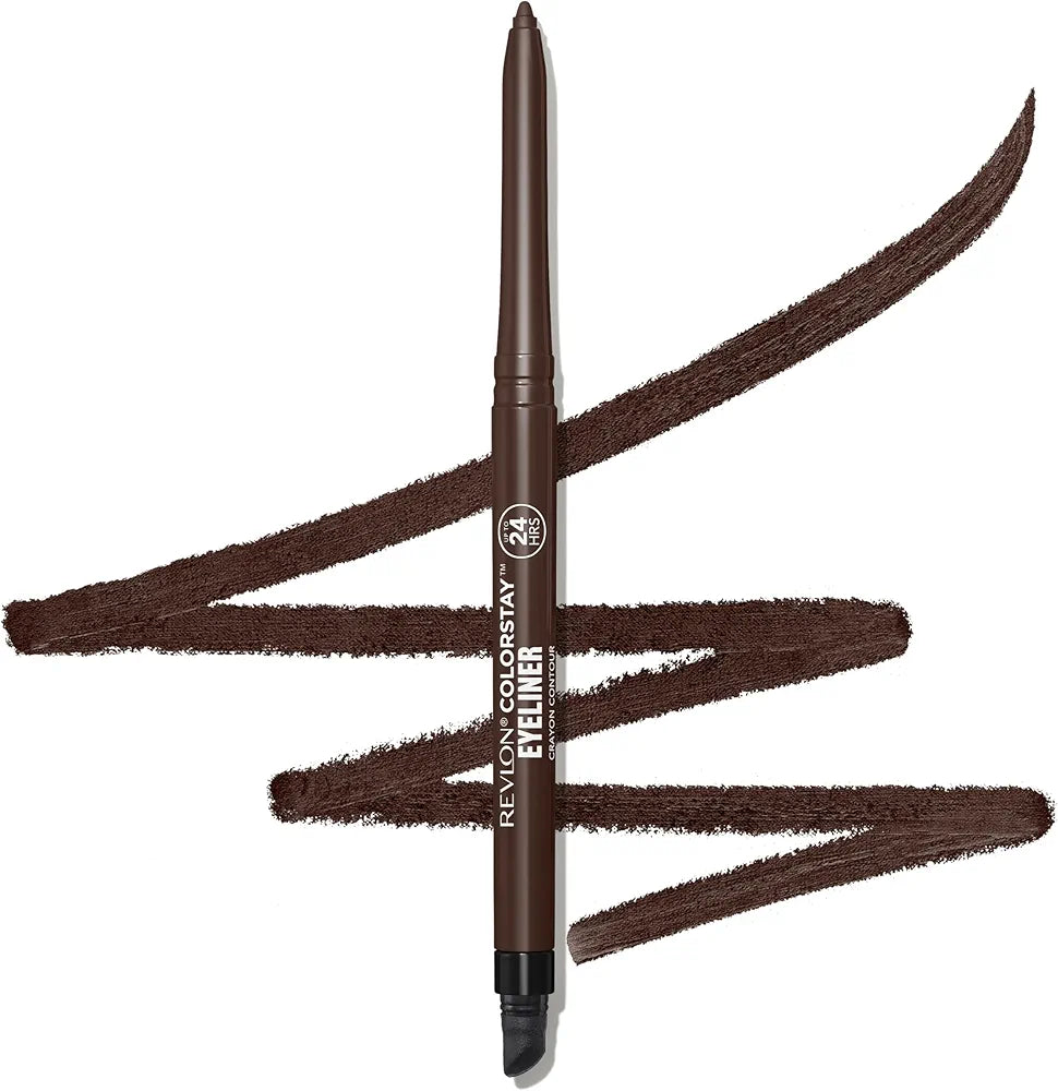 Revlon ColorStay Waterproof Eyeliner Pencil - 202 Black Brown, Long-Lasting Smudge-Proof Matte Finish with Built-In Sharpener