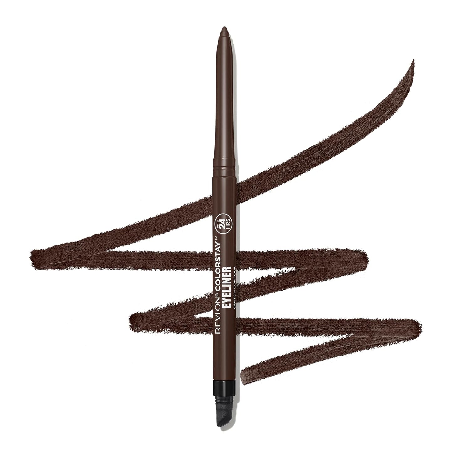 Revlon ColorStay Pencil Waterproof Eyeliner, Smudge-Proof, Eye Makeup with Built-In Sharpener, Long-Lasting, Matte Finish, 202 Black Brown, 0.01 oz | Waterproof pencil eyeliner with built-in sharpener. Smudge-proof, long-lasting, intense matte color.