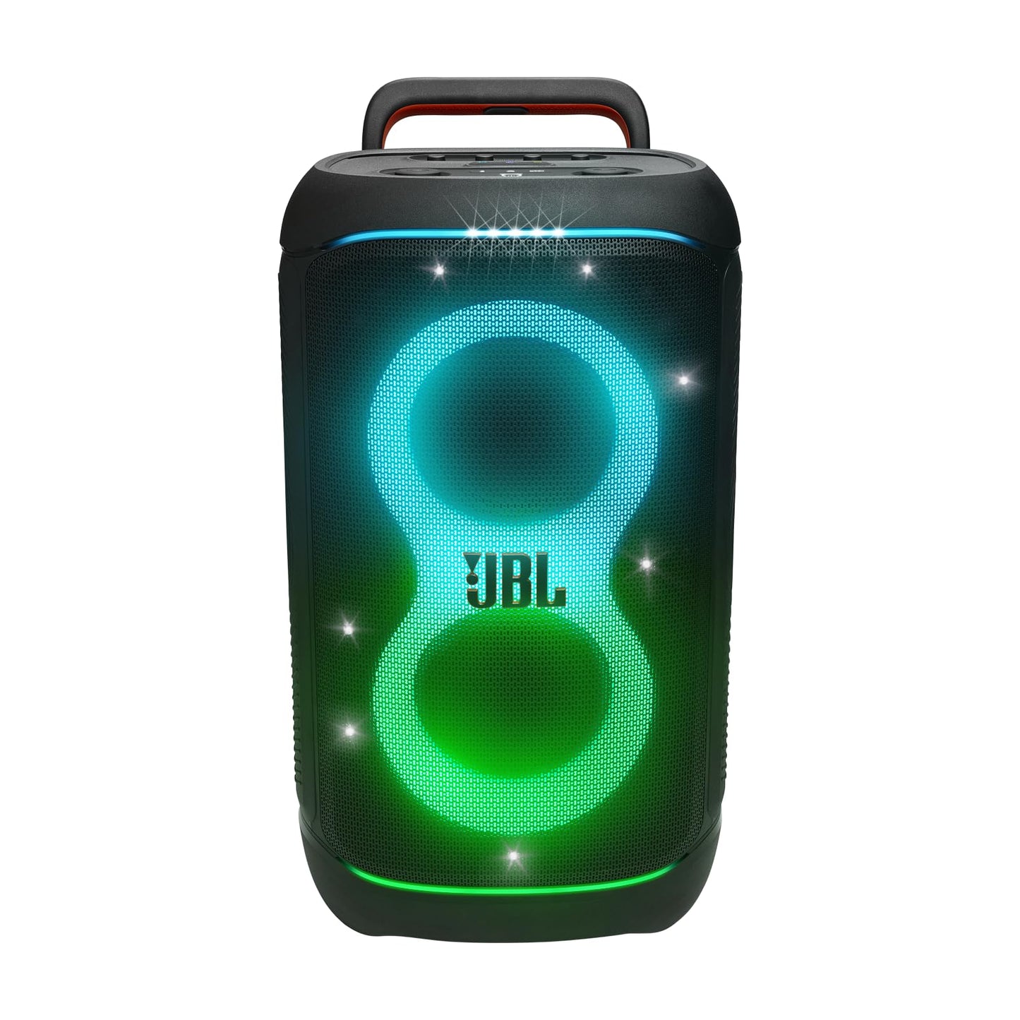 JBL PartyBox 520 Portable Party Speaker with AI Sound Boost - Black | Up To 15 Hours Playtime, Replaceable Battery, Auracast Stereo Linking, Telescopic Handle And Wheels, Mic And Guitar Inputs