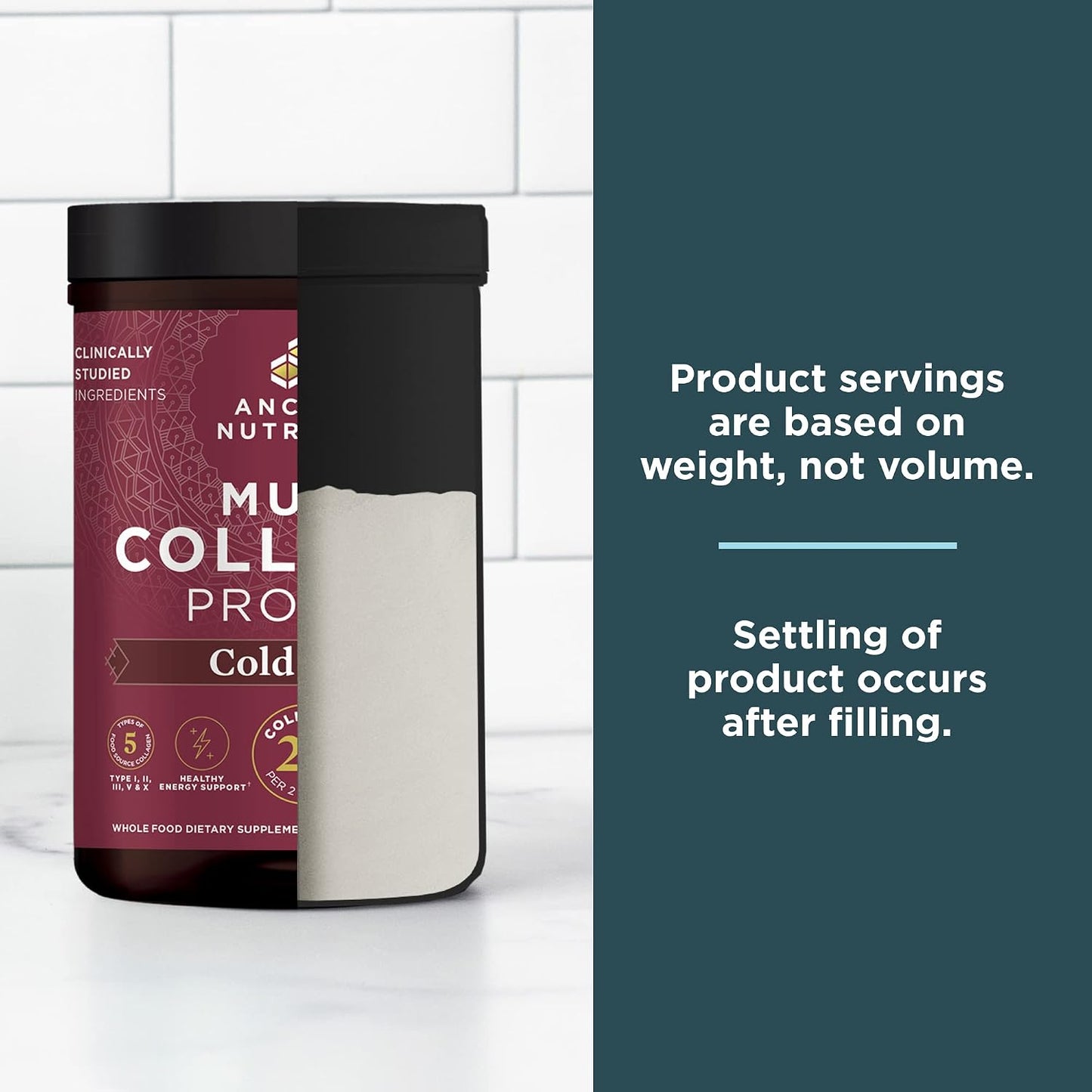 Ancient Nutrition Collagen Peptides Powder, Multi Collagen Protein, Women & Men, Vitamin C, Probiotics, Hydrolyzed Collagen, Supports Skin, Joints, Gut Health, Unflavored (40 Servings)