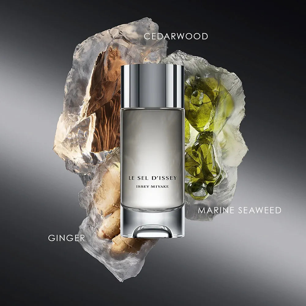 Issey Miyake Le Sel d'Issey Eau de Toilette for Men - Fresh Woody Marine Scent with Salt, Seaweed, Ginger, and Cedarwood - Refillable Bottle