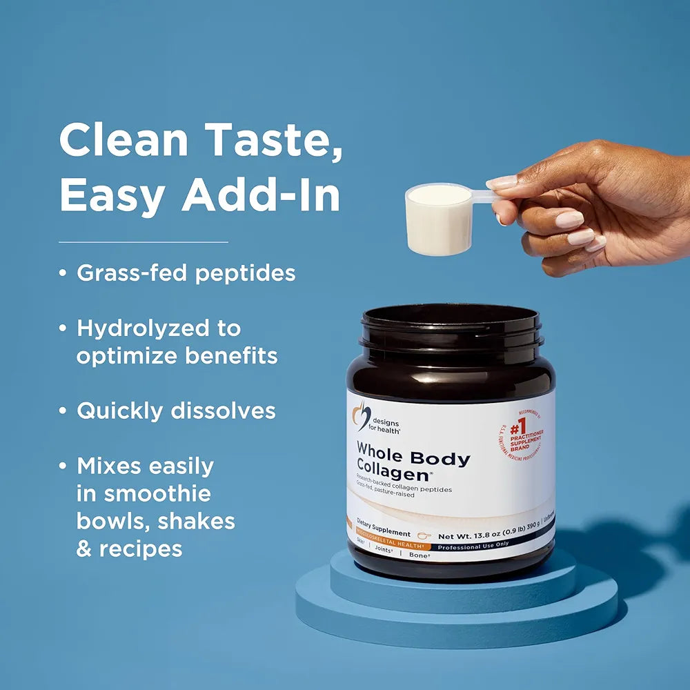 Designs for Health Whole Body Collagen Powder - Hydrolyzed Collagen Peptides Powder for Healthy Skin & Hair, Joint + Bone Health - Fortigel & Verisol Collagen, Unflavored 