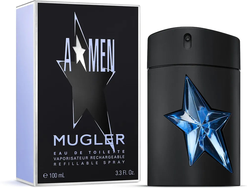 Mugler A*Men Eau de Toilette for Men - Woody Ambery Fragrance with Patchouli and Coffee Notes