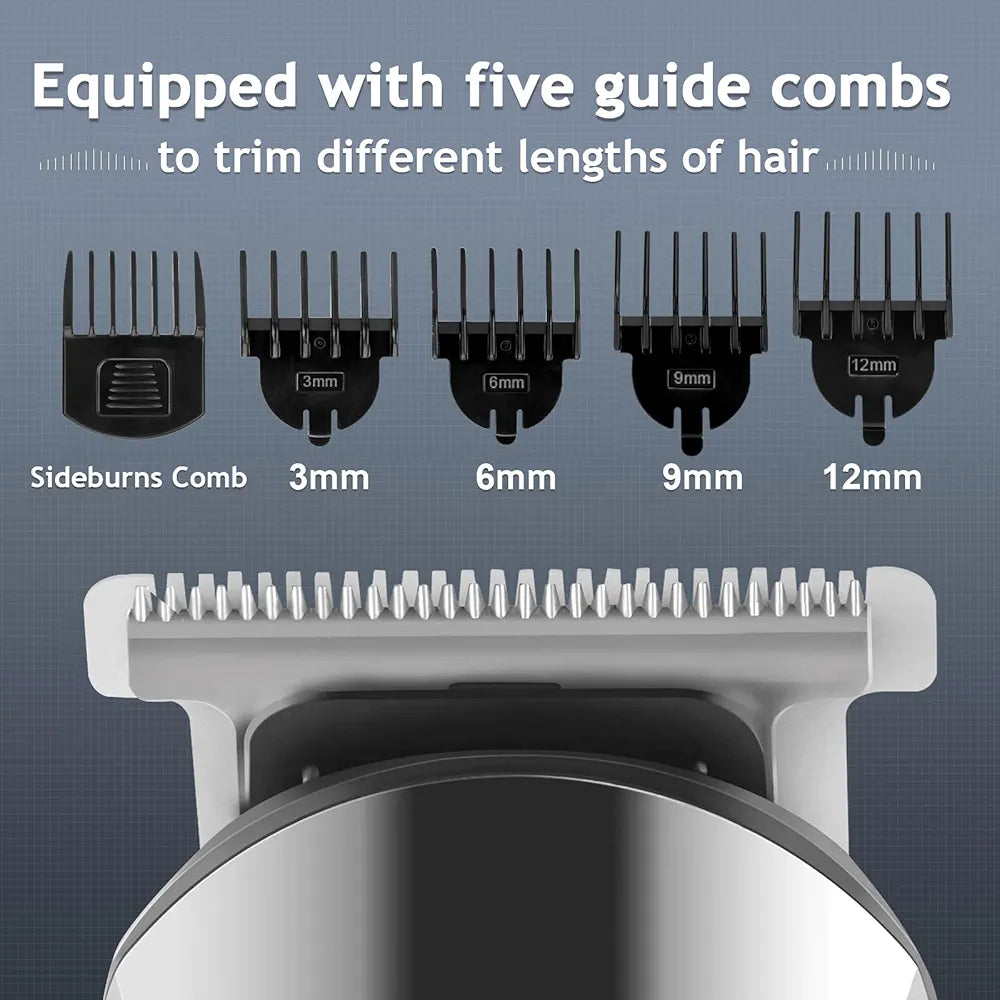Ufree 5-in-1 Waterproof Cordless Grooming Kit: Electric Beard Trimmer, Hair Clipper, and Body Shaver for Men