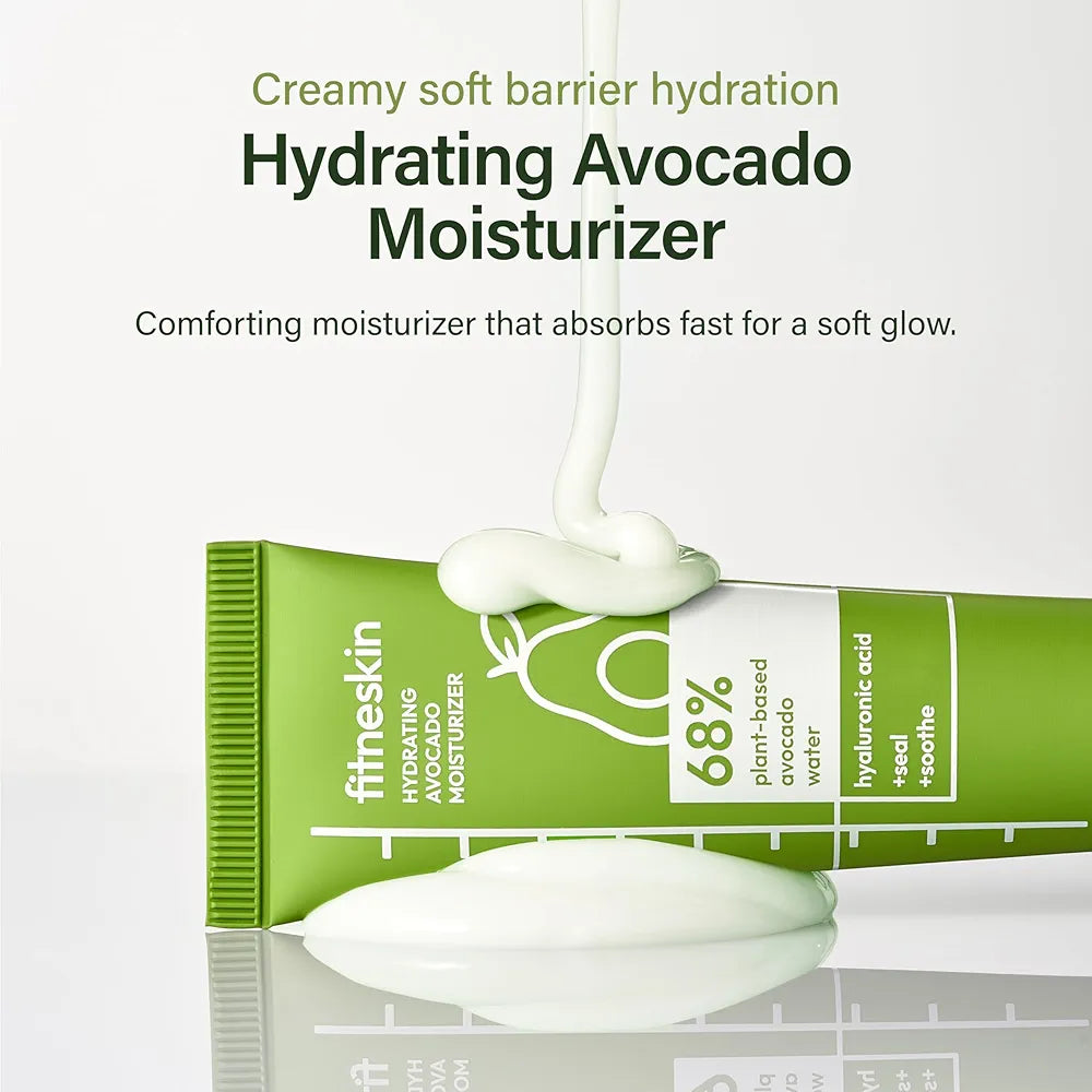 Hydrating Avocado Moisturizer, 1.7 Fl Oz  – Avocado Fruit Water + Hyaluronic Acid, Vitamin B3 & Pro-Vitamin B5 – Creamy-Soft Barrier Hydration, Fragrance-Free, Vegan Korean Skincare
