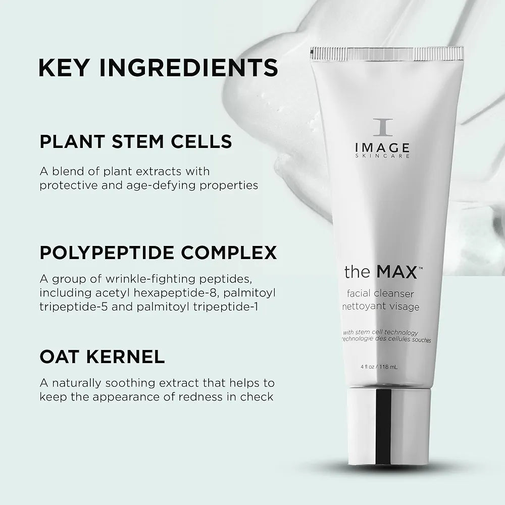 IMAGE Skincare The MAX Facial Cleanser - Peptide-Infused Silky Face Wash for Youthful Skin, 4 fl oz