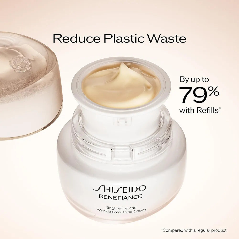 Shiseido Benefiance Brightening and Wrinkle Smoothing Cream - 50 mL - Moisturizer Visibly Improves Dark Spots & Wrinkles with Plant-Based Retinol - 24HR Hydration - Non-Comedogenic, All Skin Types