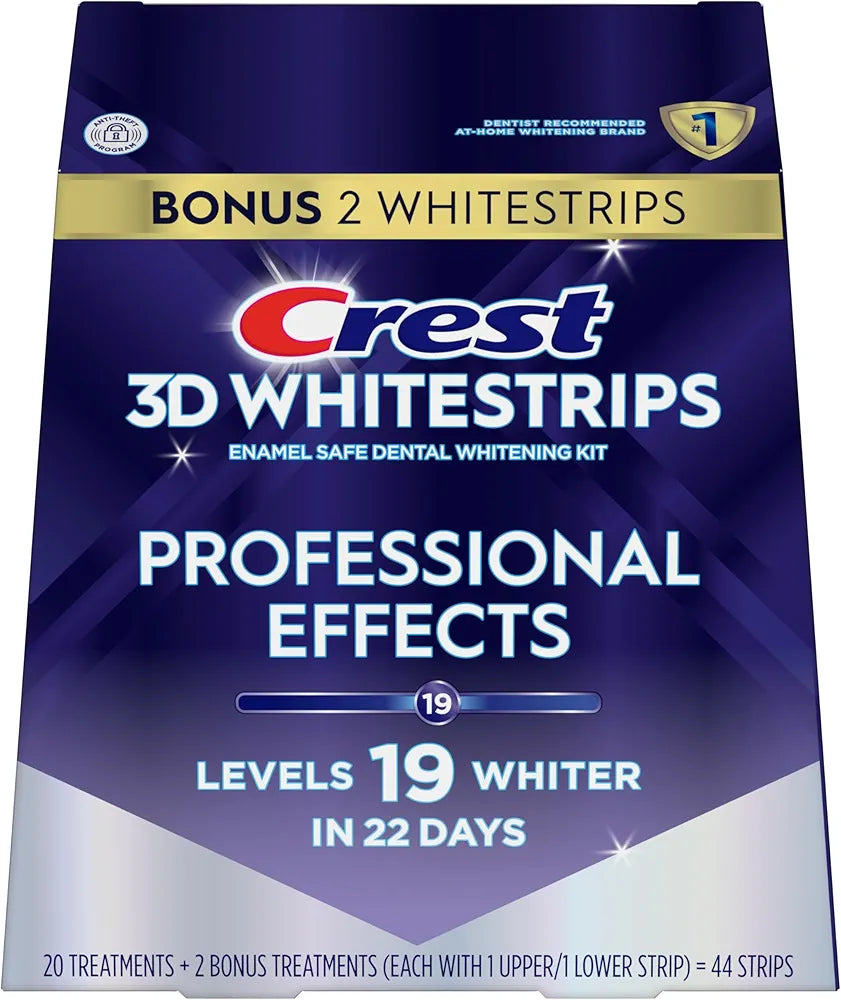 Crest 3D Whitestrips Professional Effects – Teeth Whitening Kit, 22 Treatments , Each with 1 Upper/1Lower, 44 Strips – Crest 3DWhite Teeth Whitening Strips