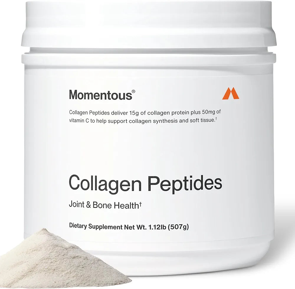 Momentous Grass-Fed Collagen Peptides Powder - Collagen Protein Powder with Fortigel & Vitamin C for Hair, Skin, Nails, & Joint Health Support - NSF Certified for Sport - Packaging May Vary
