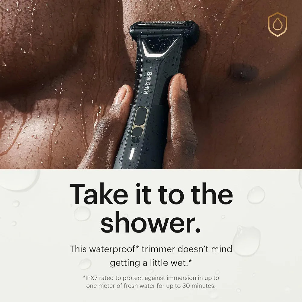 MANSCAPED The Lawn Mower 5.0 Ultra Groin & Body Hair Trimmer – Professional Waterproof Wet/Dry Groomer with Dual-Head SkinSafe Blades, USB-C Rechargeable, and Travel Case