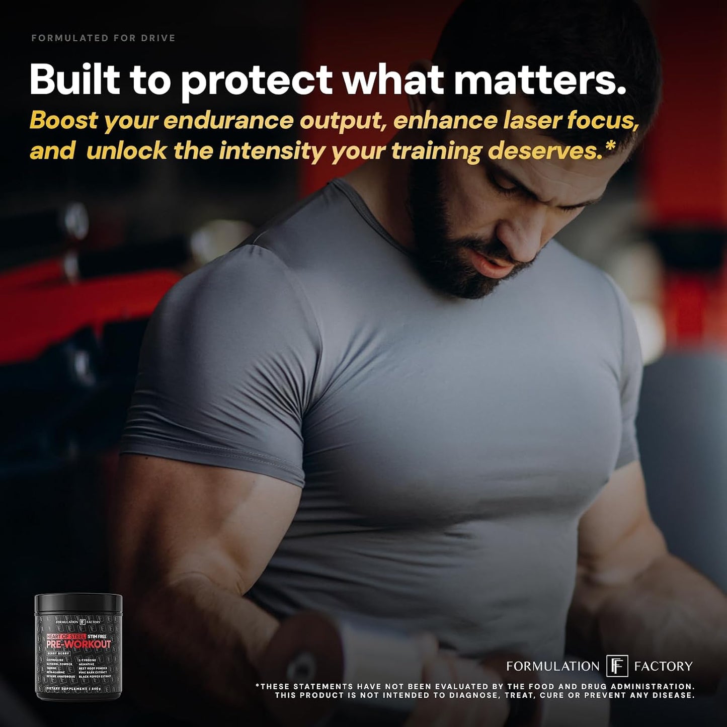 Formulation Factory Heart of Steel Nitric Oxide Supplements for Men & Women, Nitric Oxide Booster for Blood Flow & Circulation with L-Citrulline 1000mg, L-Arginine, CoQ10 & Resveratrol - 120 Capsules