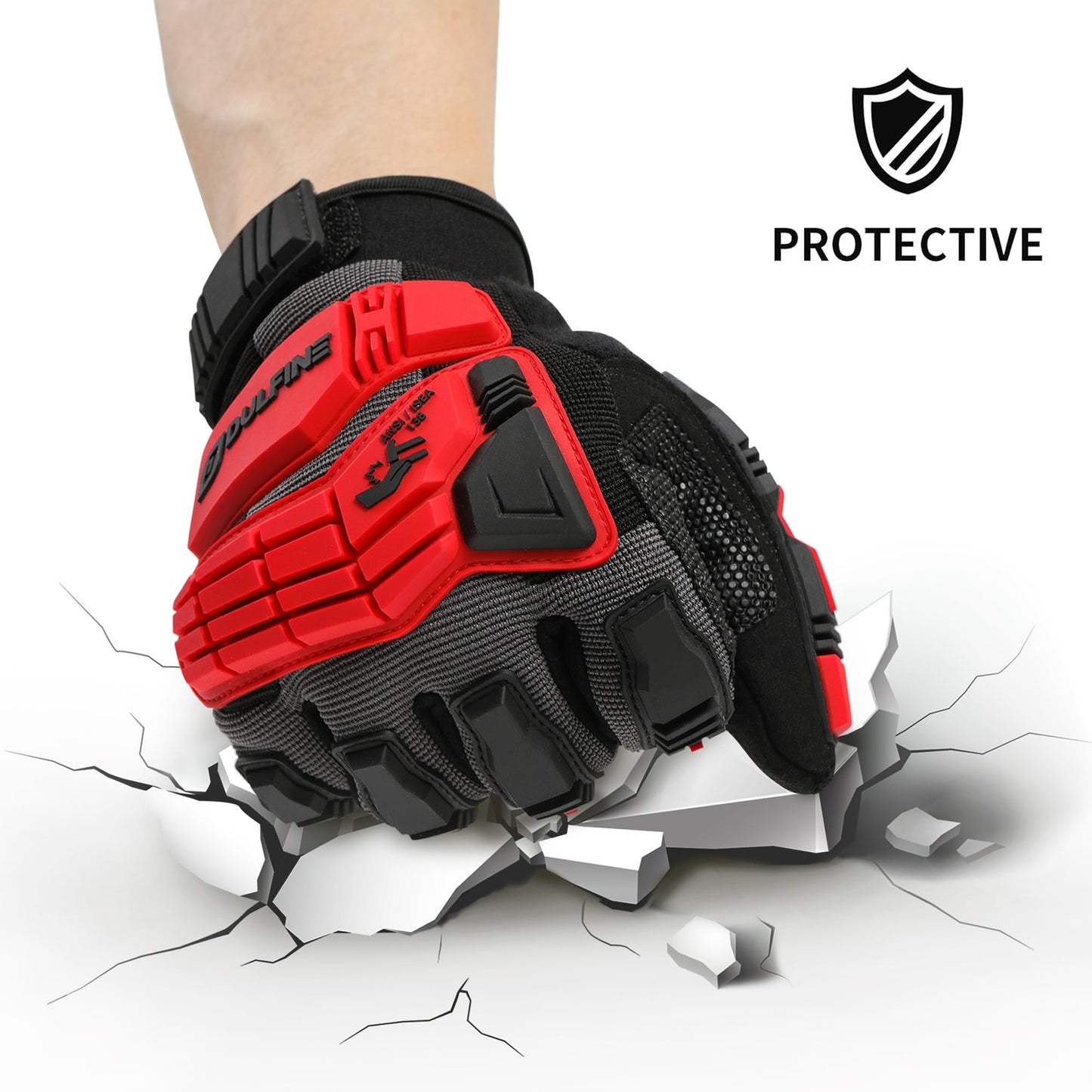 DULFINE Flex Grip Mechanic 1 Pair Pack Work Gloves for Women Pink M | Fit-Padded Knuckles & Palm, Touch Screen, Flexible, Breathable, Ideal for Gardening Yardwork Warehouse