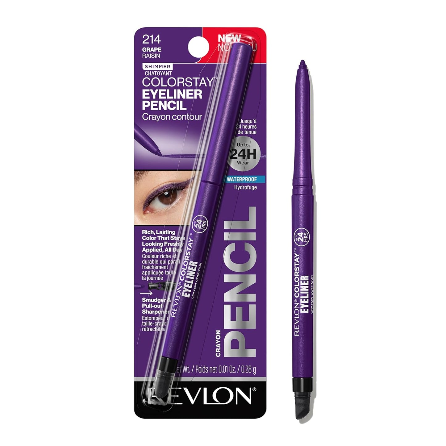 Revlon ColorStay Pencil Waterproof Eyeliner, Smudge-Proof, Eye Makeup with Built-In Sharpener, Long-Lasting, Matte Finish, 202 Black Brown, 0.01 oz | Waterproof pencil eyeliner with built-in sharpener. Smudge-proof, long-lasting, intense matte color.