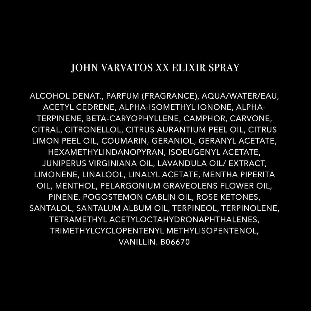 John Varvatos XX Elixir Eau de Parfum Spray for Men, 2.5 fl oz - Amber Leather Scent with Rum and Davana Essence