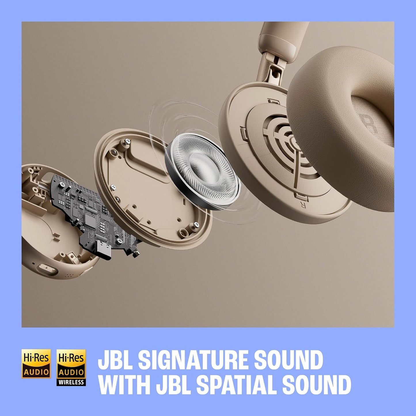 JBL Live 680NC - Noise Cancelling Headphones - Black | JBL Signature Sound with Hi-Res Audio wired and wireless, True Adaptive Noise Cancelling 20, real time calibration