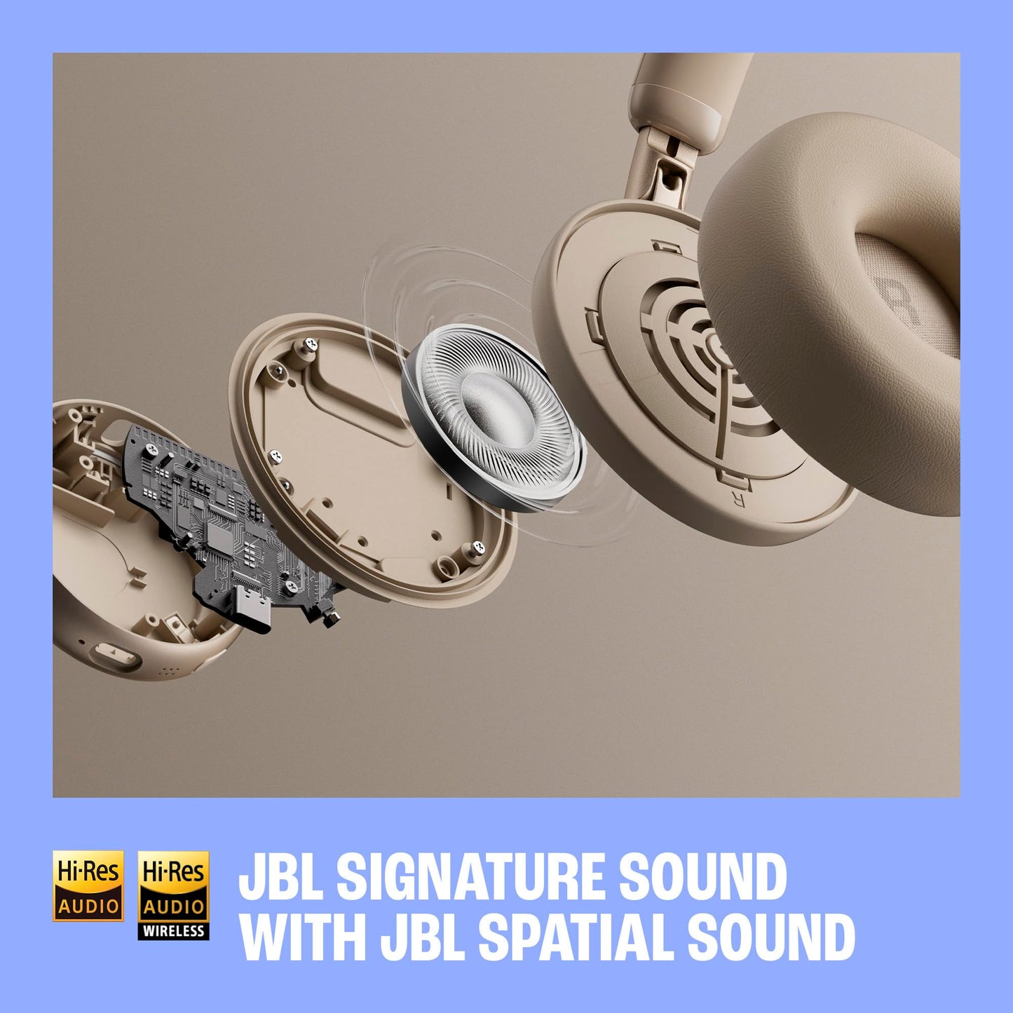 JBL Live 680NC - Noise Cancelling Headphones - Black | JBL Signature Sound with Hi-Res Audio wired and wireless, True Adaptive Noise Cancelling 20, real time calibration