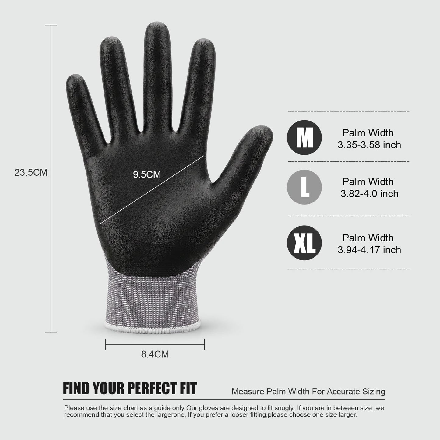 Comix Nitrile Coated Work Gloves, 15G Breathable Micro Foam, 6 Pairs | 15G Microfoam liner for warehouse, assembly, maintenance & automotive. Nitrile coated grip in dry/light-oil conditions