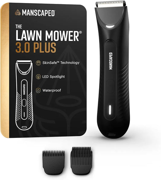 MANSCAPED The Lawn Mower 3.0 Plus Waterproof Electric Groin and Body Hair Trimmer for Men, Tuxedo Black
