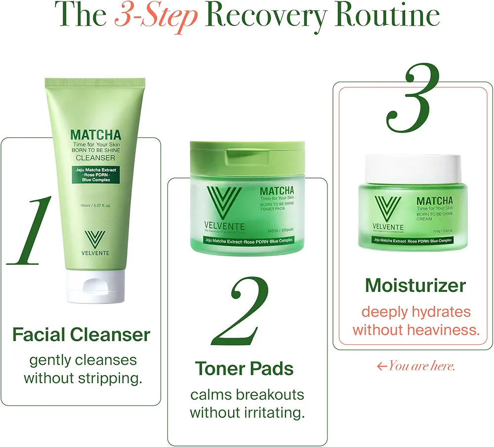 Matcha Anti Aging Face Cream Rose PDRN, Korean Hydrating Firming Facial Moisturizer to Reduce Wrinkles, Soothing Radiance, Glowy Skin, Day & Night Cream for All Skin Types,3.53 oz