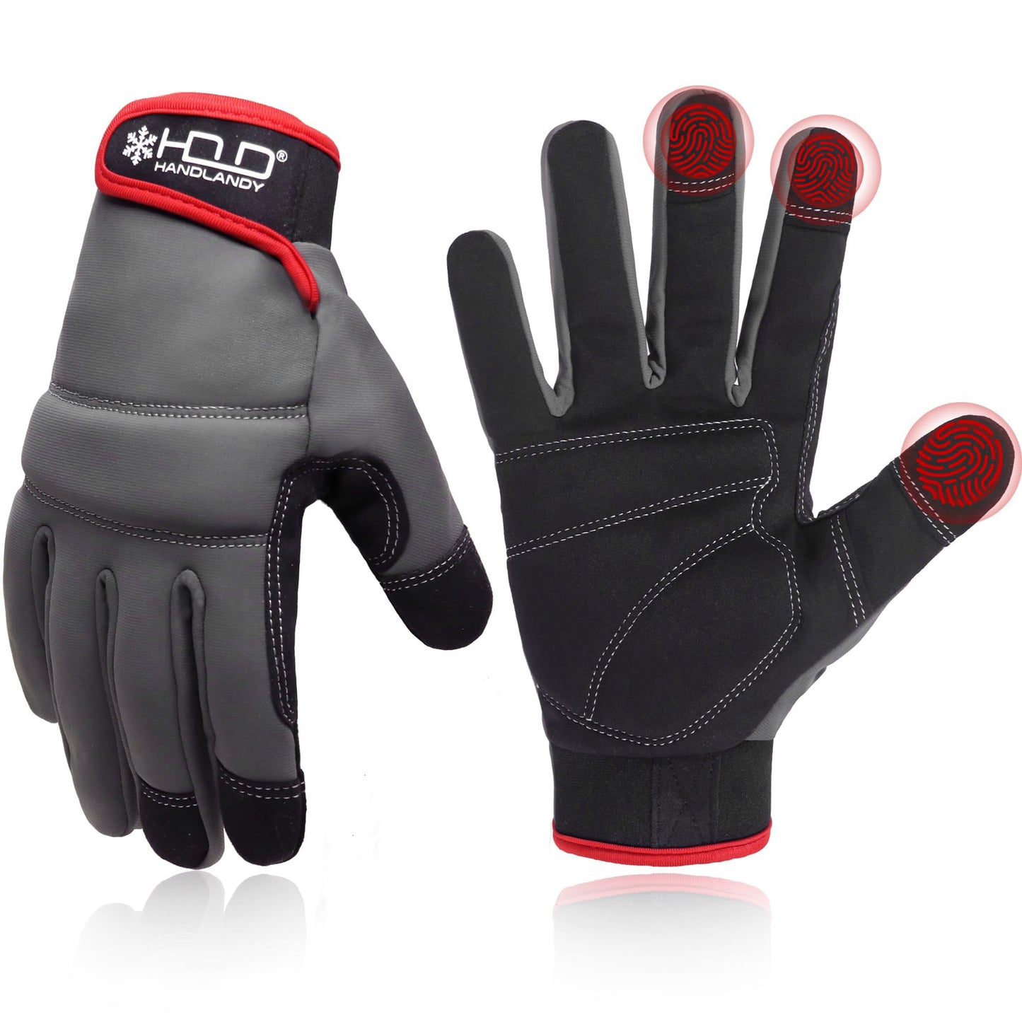 HANDLANDY Work Gloves for Men & Women, Utility Mechanic Working Gloves Touch Screen, Flexible Gardening Gloves for Yard