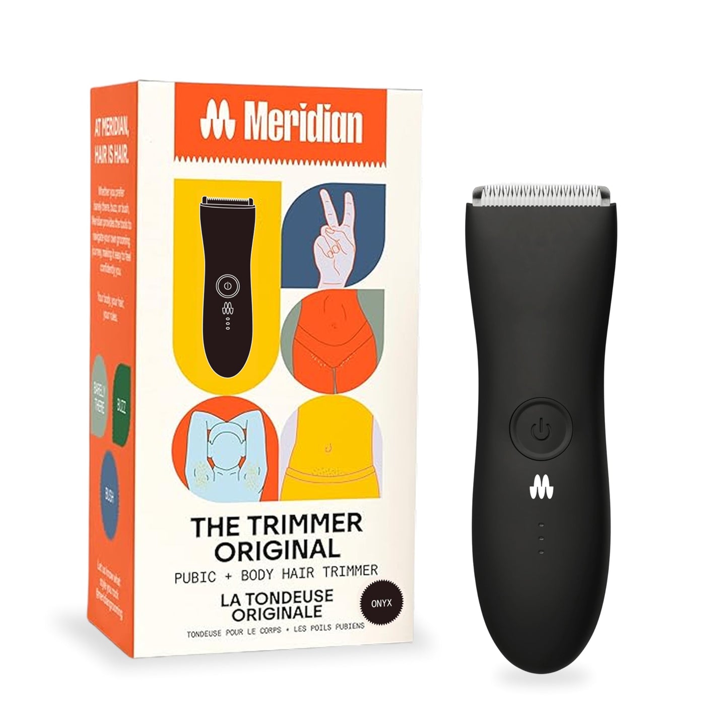 MERIDIAN The Trimmer Original | Body Hair Trimmer for Men & Women | Sage | Rechargeable and Waterproof Shaver for Pubic Area, Chest, Back, Underarms and Bikini Line, with 2 Guide Combs Included