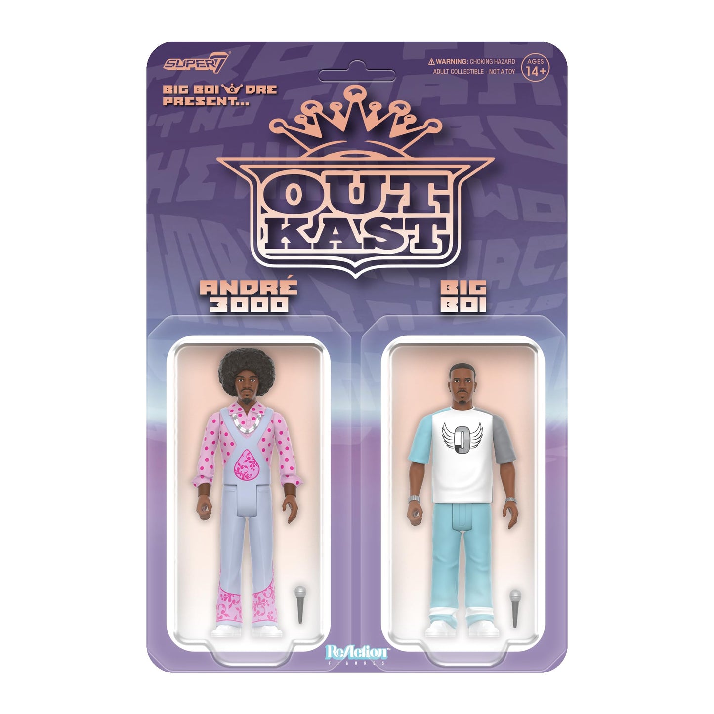 Super7 Outkast Big Boi and André 3000 (ATLiens) - 3.75" Outkast Action Figure with Accessories Hip Hop Collectibles and Retro Toys