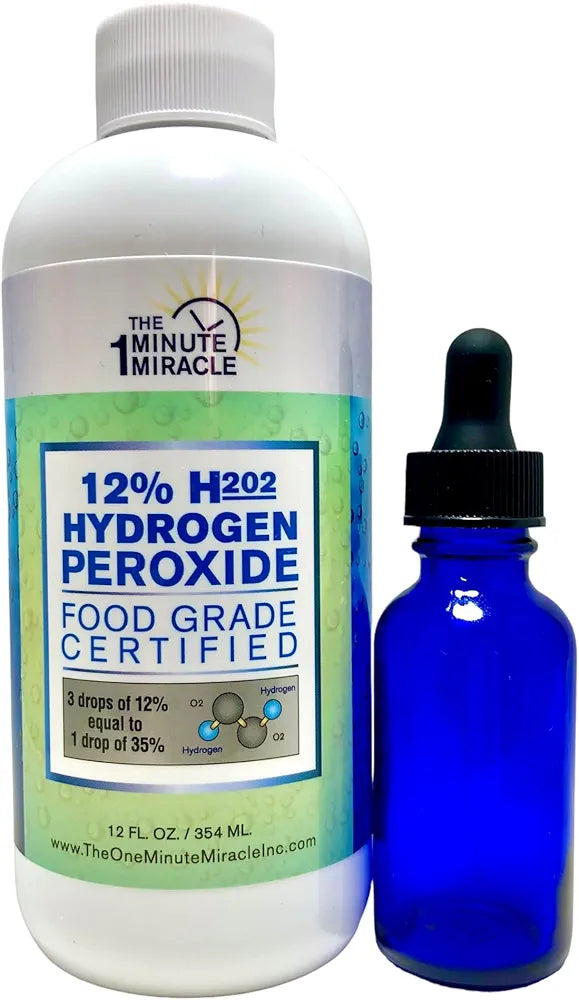 12% Hydrogen Peroxide Medical Food Grade - 12 oz Bottle - Recommended By The One Minute Cure Book. Our Brand OMM is the Choice By Professional, Alternative Medicine, and Homeopathic Communities.