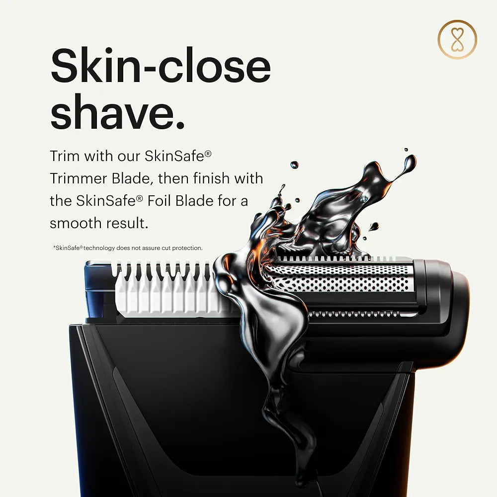 MANSCAPED The Lawn Mower 5.0 Ultra Groin & Body Hair Trimmer – Professional Waterproof Wet/Dry Groomer with Dual-Head SkinSafe Blades, USB-C Rechargeable, and Travel Case
