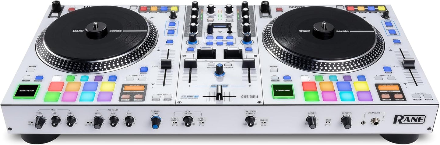 RANE SYSTEM ONE All-in-One Standalone Motorized DJ Controller with Engine DJ OS, Seamless Mixing on 2 Decks, Stems FX, Serato DJ Pro, XLR Outputs