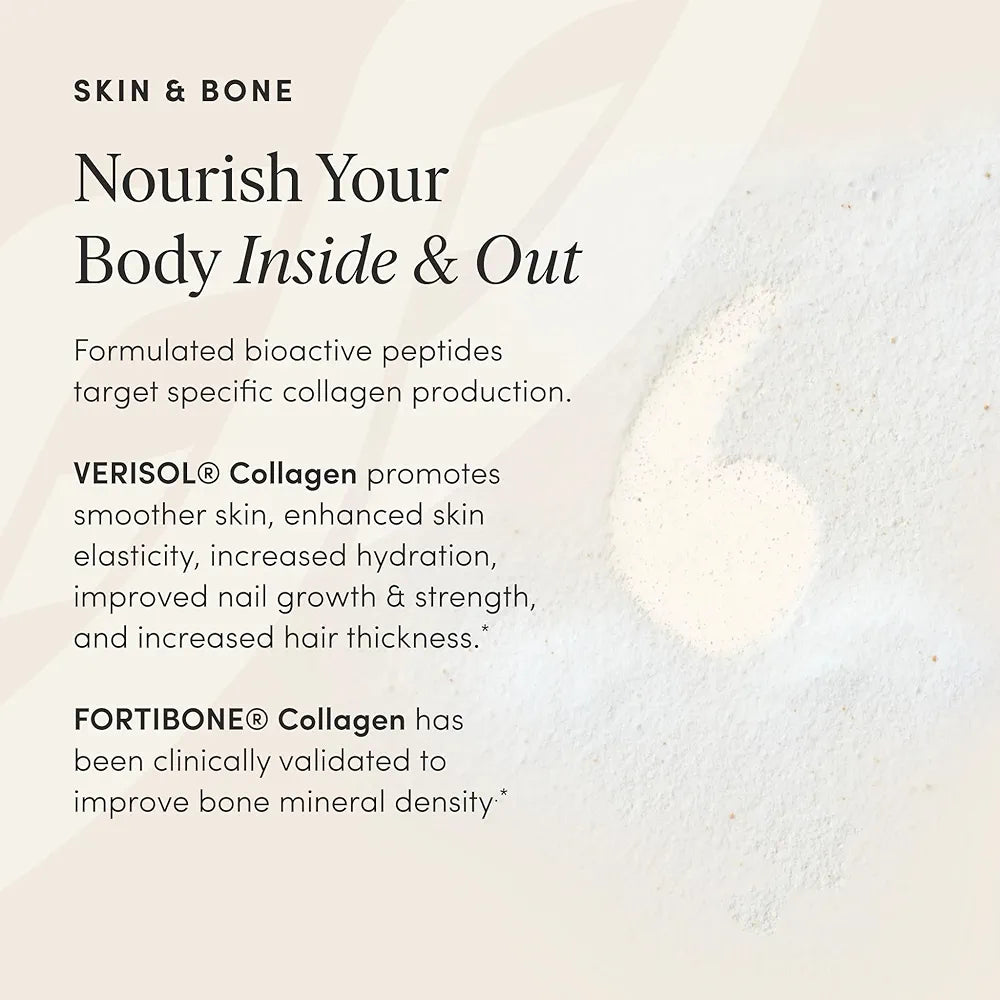 The 'Pause Life Skin & Bone, Verisol & Fortibone Collagen Peptides, Powder Formula with Hyaluronic Acid and Vitamin C, Gluten Free Supplement, Skin, Nails & Hair Support, Unflavored, Easy to Mix 12 OZ