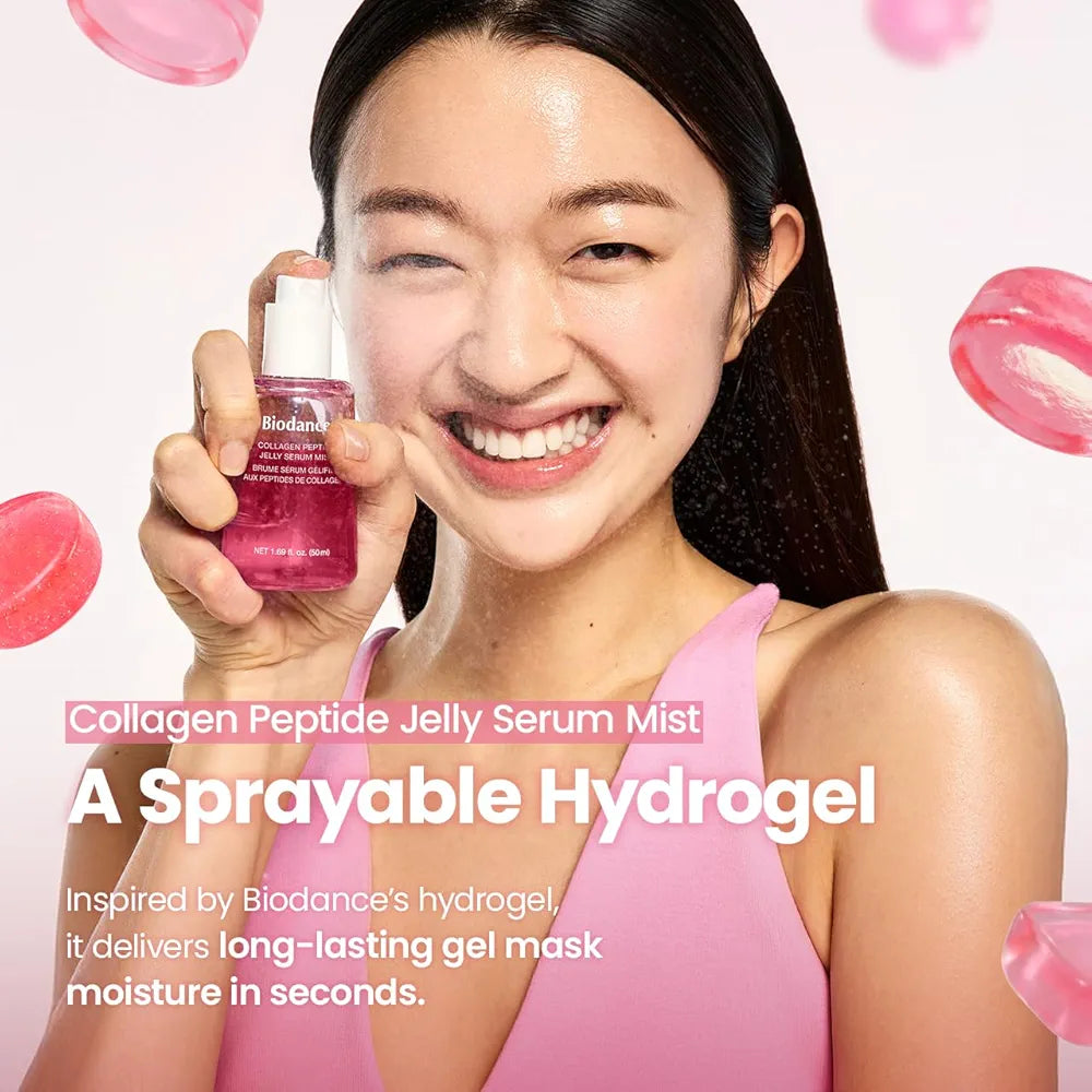 BIODANCE Collagen Peptides Jelly Serum Mist - Hydrating, Plumping & Anti-Aging Korean Hydrogel Face Spray (1.69 fl.oz)
