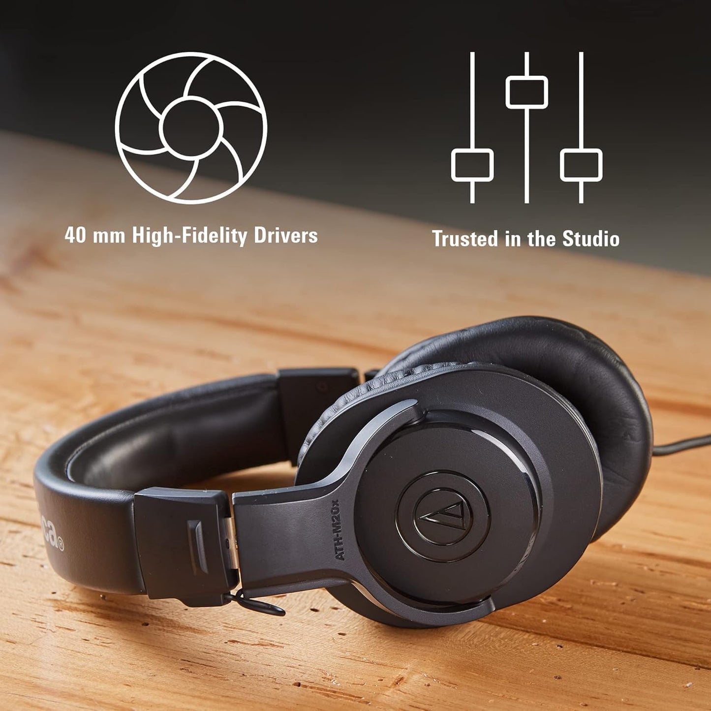 Audio-Technica ATH-M20xBT Wireless Over-Ear Headphones, Black
