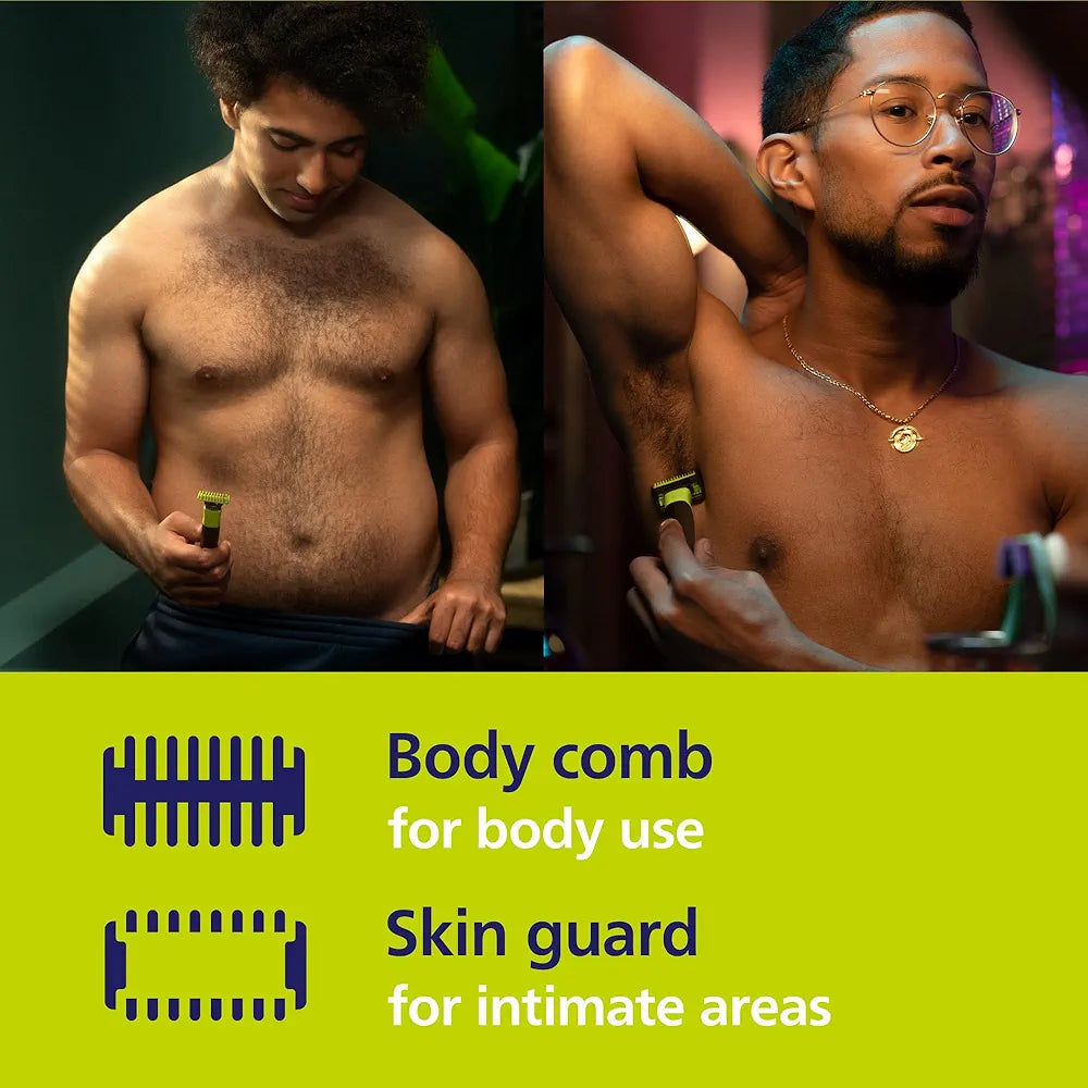Philips Norelco OneBlade 360 Hybrid Face and Body Electric Trimmer and Shaver Kit (QP4631/90)