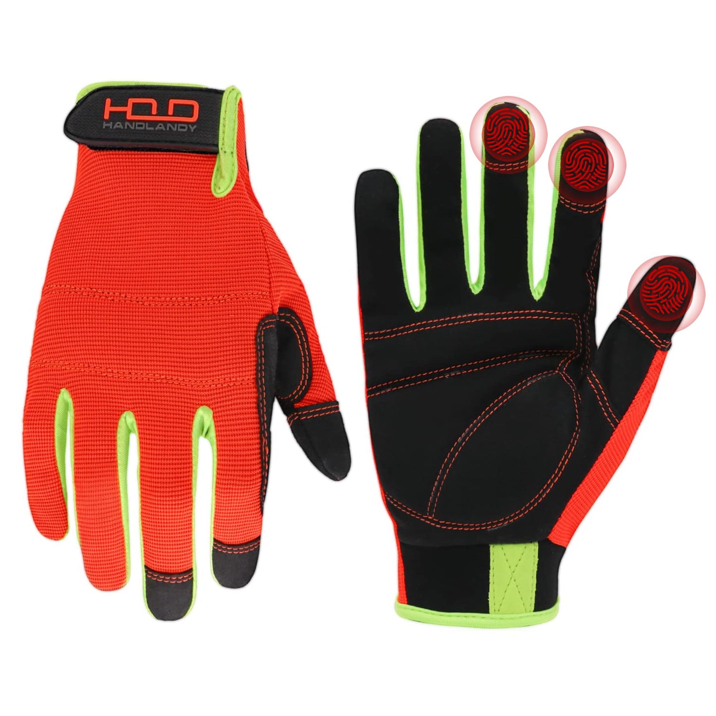 HANDLANDY Work Gloves for Men & Women, Utility Mechanic Working Gloves Touch Screen, Flexible Gardening Gloves for Yard