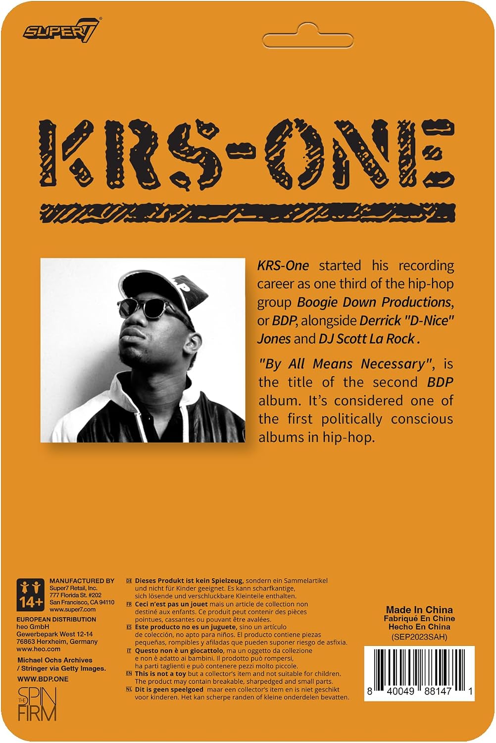 Super7 KRS-One by All Means Necessary BDP - 3.75" KRS-One Action Figure with Accessory Hip Hop Collectibles and Retro Toys