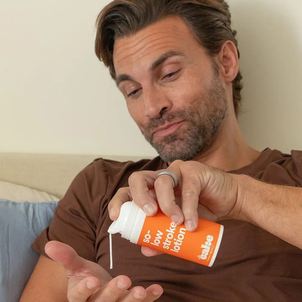 Hello Cake So-Low Stroker Lotion - Premium Moisturizing Personal Lubricant for Men with Coconut Oil, Avocado Oil, and Aloe Vera, 3.3 fl oz