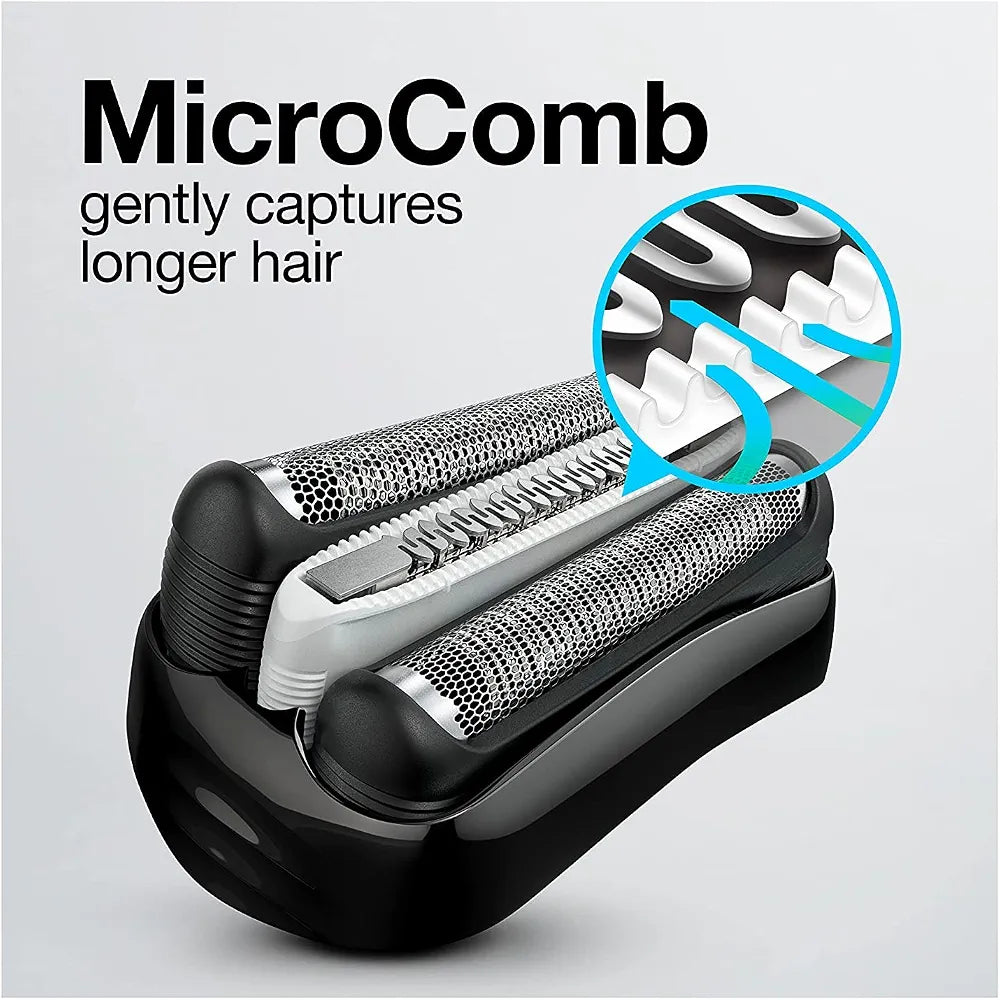 Braun Series 3 Electric Foil Shaver for Men with Precision Trimmer, Rechargeable Wet & Dry Use, Blue/Black, 4-Piece Set