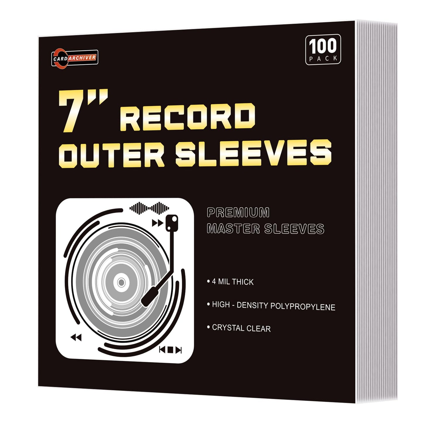 7-Inch Vinyl Record Inner Sleeves, White Paper for 45 RPM Albums, 100 Pack | Acid-Free Heavy Archival Kraft Paper, Center Hole, Smooth Snag-Free Seams, Dust & Scratch Shield for Long-Term Vinyl Storage