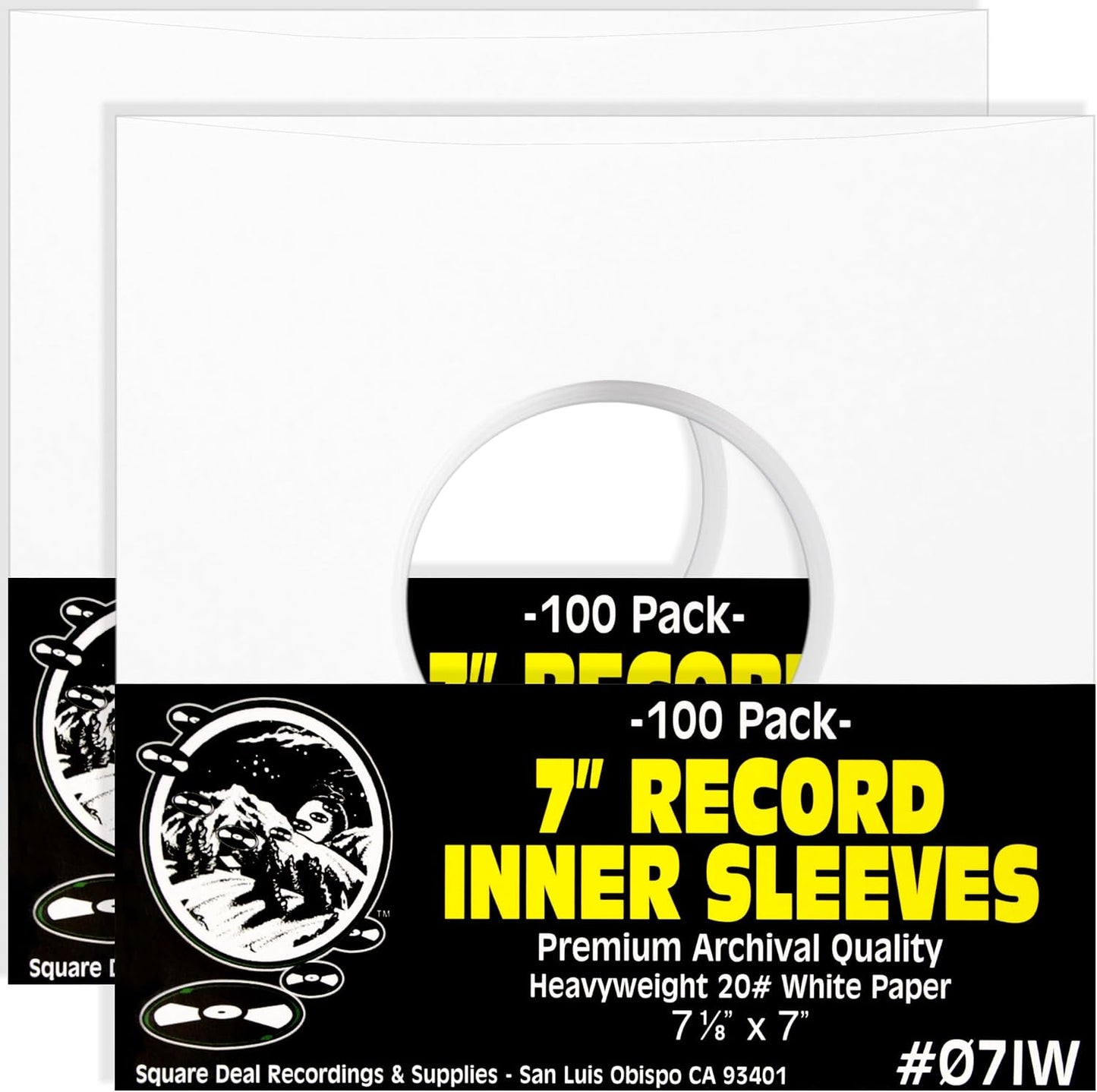 (500) Archival Quality Acid-Free Heavyweight Paper Inner Sleeves for 7 Inch Vinyl Records #07IW