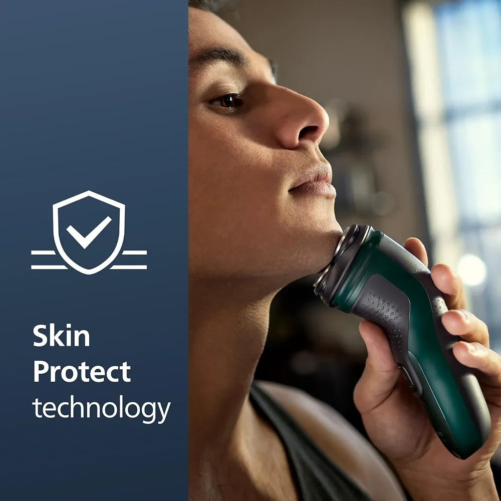 Philips Norelco Shaver 2600 Series Wet & Dry Electric Shaver with Pop-up Trimmer and Travel Pouch - Dark Forest Green (Model X3052/91)
