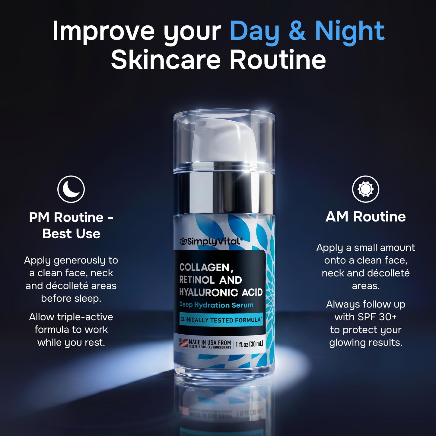 Anti-Aging Face Moisturizer with Retinol, Collagen & Hyaluronic Acid - Moisturizer Face Cream for Women & Men - Visibly Firming & Hydrating Neck Cream - Day & Night Skin Care - 1.7 fl oz