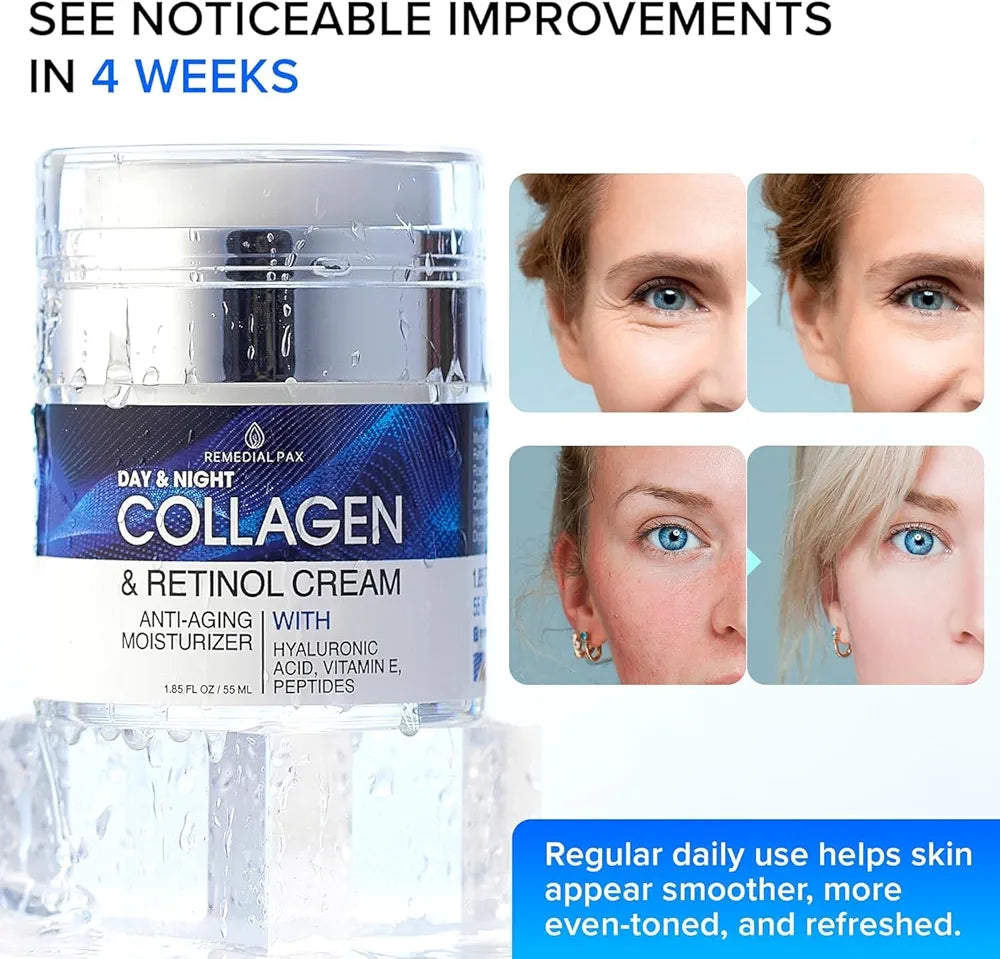Advanced Collagen & Retinol Anti-Aging Face Cream - Hydrating Firming Moisturizer for All Skin Types