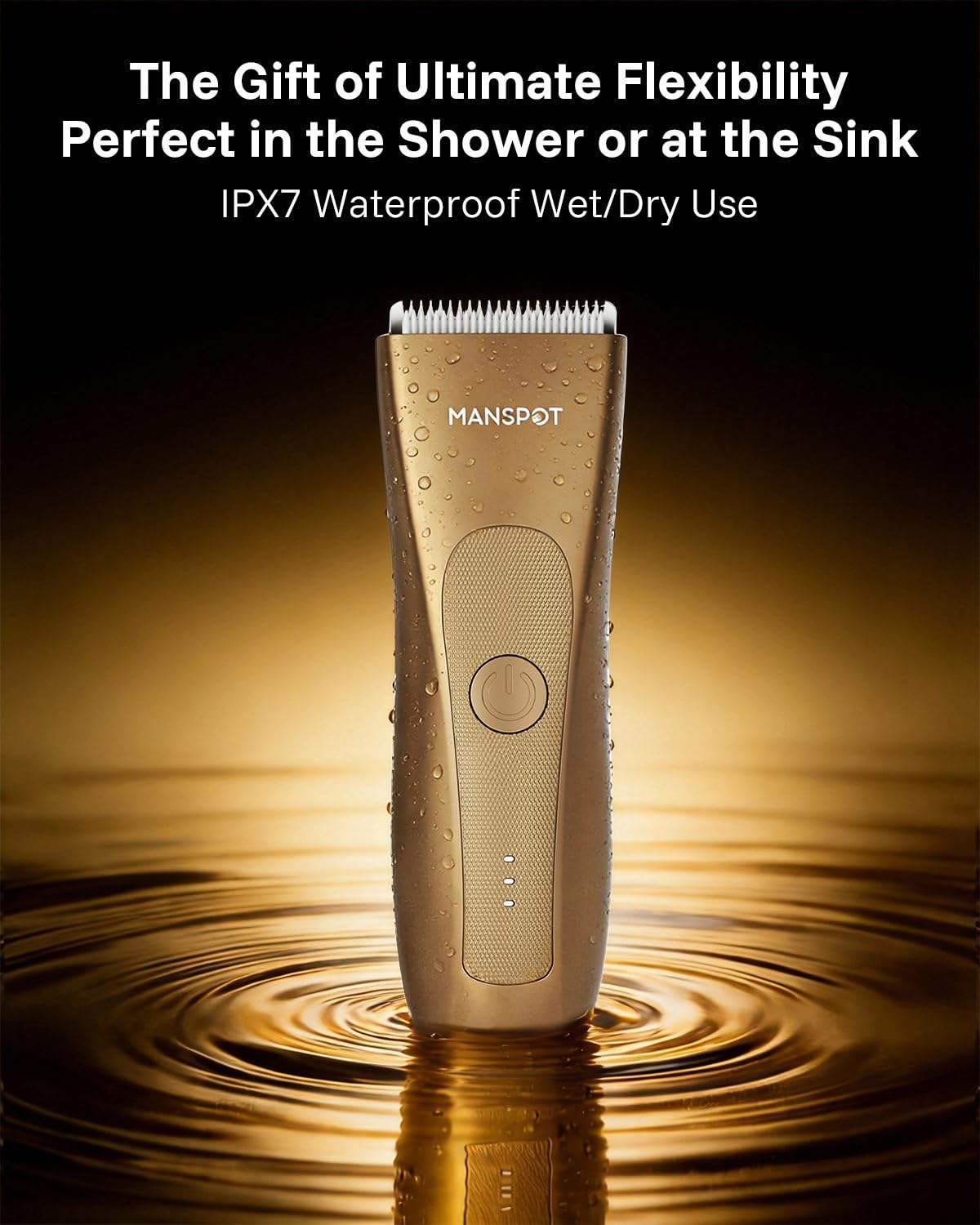 MANSPOT Manscape Groin & Body Hair Trimmer for Men, Electric Pubic Shaver | Replaceable Ceramic Blade, Ball Razors for Men, Manscape Kit with 4 Guards, IPX7 Waterproof, Wet/Dry Use, 90-Minute Shaving