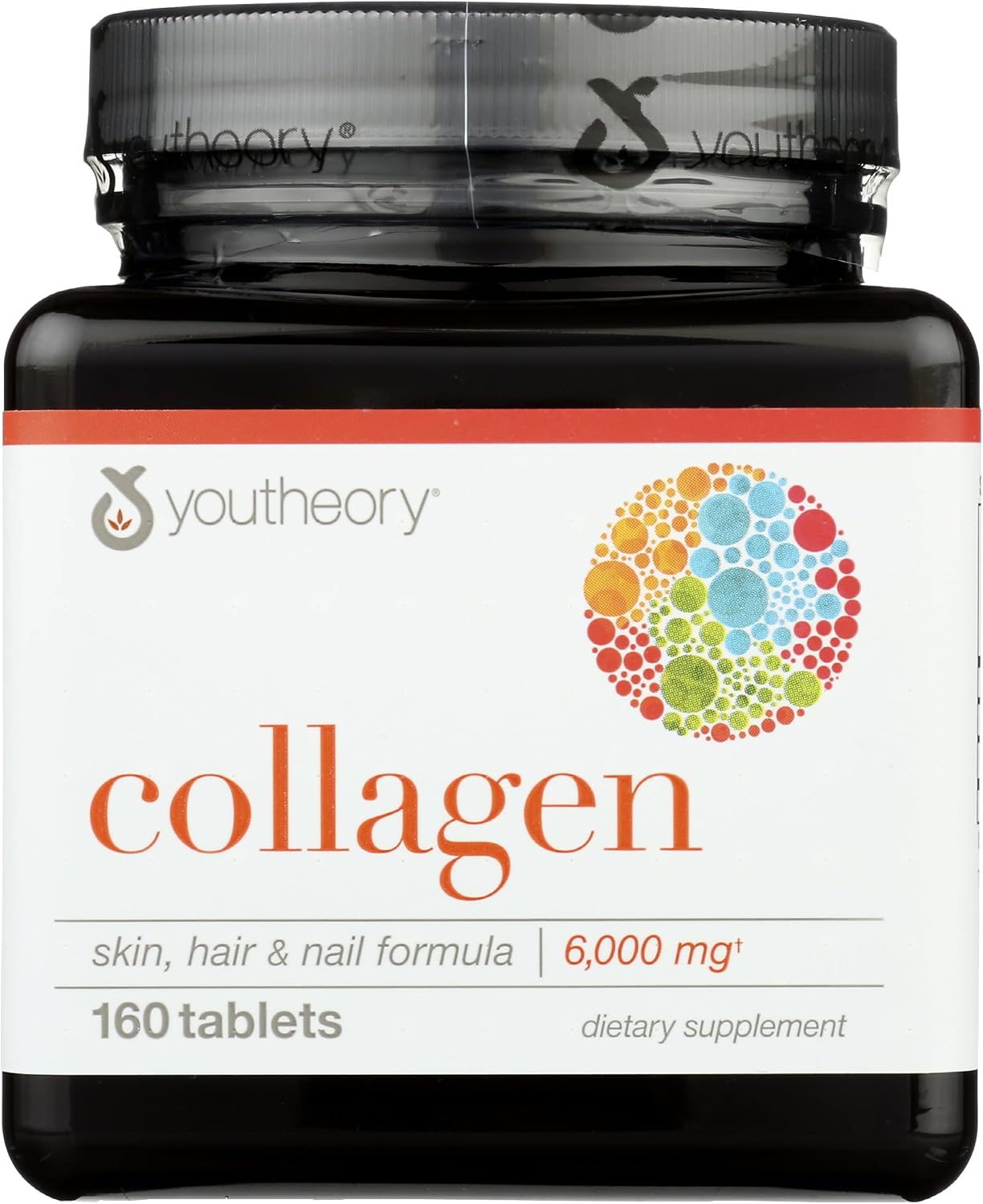 Youtheory Advanced Collagen - 6,000 mg Hydrolyzed Collagen Peptides - Includes Antioxidants & Contains Vitamin C - Hair Growth, Nails, Joint Health & Bone Support* - 290 Tablets (48-Day Supply)