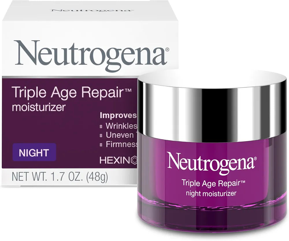 Neutrogena Triple Age Repair Night Face Moisturizer with Hexinol Technology and Vitamin C, 1.7 oz