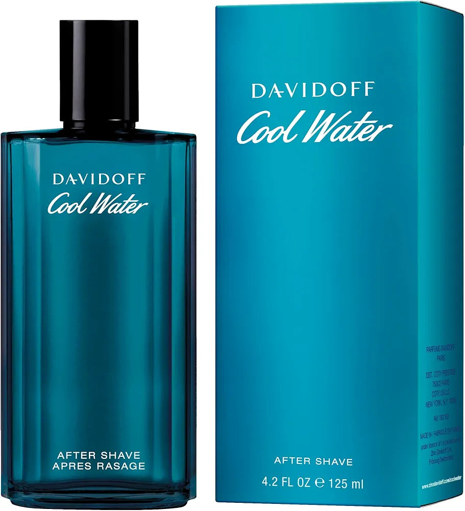 Davidoff Cool Water Aftershave Splash for Men - Refreshing Scent with Coriander, Mint, Lavender & Amber Notes